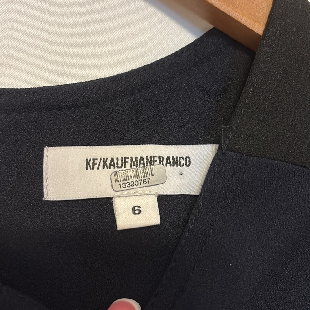 KF/KaufmanFranco Exposed Zipper Colorblock Sleeveless Dress Navy & Black size 6‎ - Picture 8 of 13